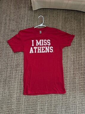 Red "I MISS ATHENS" Graphic Tee